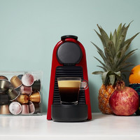 NESPRESSO 浓遇咖啡 雀巢胶囊咖啡机和胶囊咖啡套装 Essenza mini意式全自动家用 D30红色及温和淡雅5条装