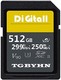 TGBYHN Digital 512GB 系列 SDXC UHS-II 内存卡,V90,CL10,U3,Max R250MB/S,W299MB/S (512GB-250MB)