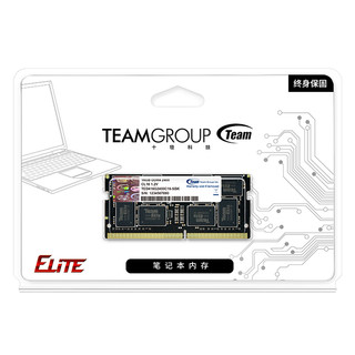 Team 十铨 Elite系列 DDR4 2400MHz 笔记本内存 黑色 16GB TED416G2400C16-SBK