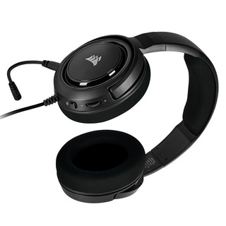 美商海盗船 HS35 Carbon 头戴式游戏耳机 有线连接 黑色 3.5mm接口