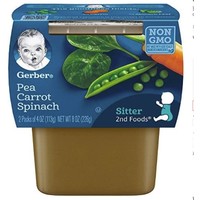 Gerber 嘉宝 豌豆胡萝卜菠菜婴儿果泥 2盒 8组