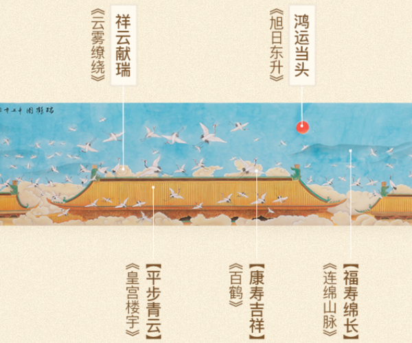 尚得堂 徐丽 纯手绘仿古国画《瑞鹤图》装裱133x43cm 宣纸 沙比利实木框