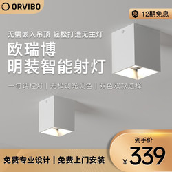 ORVIBO 欧瑞博 智能明装射灯家用无主灯照明防眩光天花过道走廊客厅顶灯 明灯方白