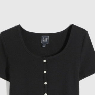 Gap 盖璞 女士圆领短袖T恤 771051 黑色 M