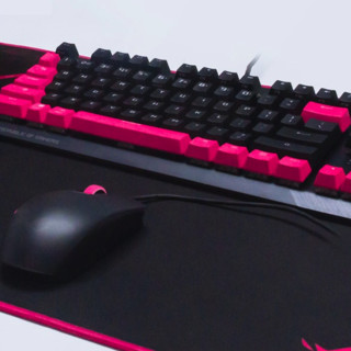 ROG 玩家国度 游侠 TKL 机械键盘 青轴+影刃2 有线鼠标 键鼠套装 朋克粉