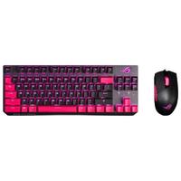 ROG 玩家国度 游侠 TKL 机械键盘 青轴+影刃2 有线鼠标+耳机+SHEATH 鼠标垫 套装 朋克粉