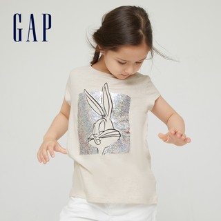 Gap女童趣味纯棉短袖730975 2021夏季新款童装T恤