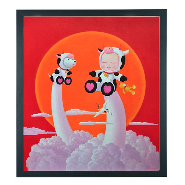 WE GALLERY 维格列艺术 曹继才艺术版画《牛气冲天》56x45cm