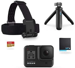 GoPro Hero8 黑色零售包 - 包括 Hero8 黑色相机Plus Shorty、头带、32GB SD 卡和 2 个可充电电池