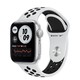 Apple 苹果 Watch Nike SE；银色铝金属表壳；白金配黑色 Nike 运动表带
