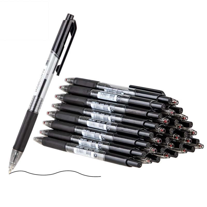 deli 得力 dlsx-s319 按动圆珠笔 黑色 0.7mm 36支装