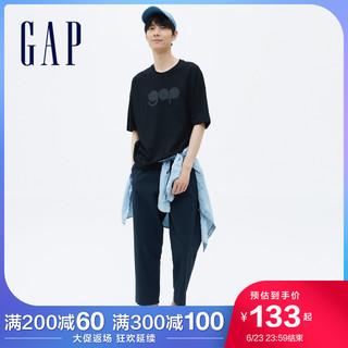 Gap男装夏季薄款宽腿卡其裤701293夏季新款九分裤 卡其色 175/78A(31)