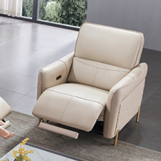 cheers 芝华仕 10575m 真皮电动沙发 单人位 象牙白