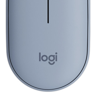 logitech 罗技 Pebble 2.4G蓝牙 双模无线鼠标 1000DPI 雾霭蓝+鼠标垫