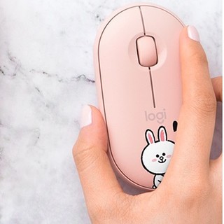 logitech 罗技 Pebble LINE FRIENDS联名款 2.4G蓝牙 优联 双模无线鼠标 1000DPI 可妮兔