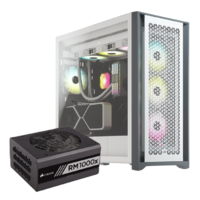 USCORSAIR 美商海盗船 RM系列 RM1000x 金牌（90%） 全模组AT电源 1000W +Airflow 5000D RGB 风冷机箱 单侧透 白色