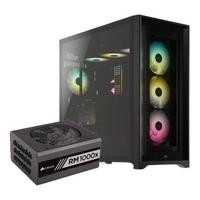 美商海盗船 RM1000x 金牌（90%） 全模组ATX电源 1000W +Airflow 5000X RGB 风冷机箱 单侧透 黑色