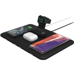 mophie 多功能10w无线充电器苹果手表耳机充电板iPhone12手机7.5w快充qi协议充电 黑色
