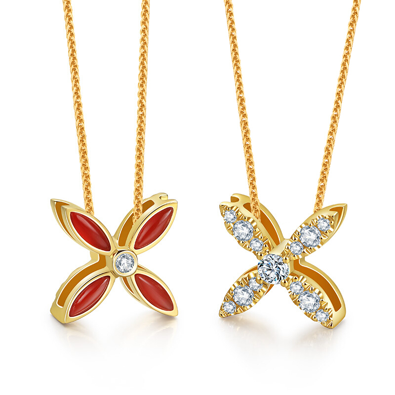 leysen 莱绅通灵 女王系列 双面女王 18k金钻石项链 nw12016nw-xd