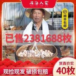 大别山脉淮河岸林正宗散养农家天然40枚草鸡蛋土鸡蛋笨鸡蛋柴鸡蛋