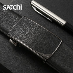 SATCHI 沙驰 皮带男真皮商务时尚裤带正品休闲青年潮头层纯牛皮自动扣腰带