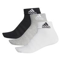 adidas 阿迪达斯 Light Ank 3pp 中性运动袜 DZ9434 中麻灰/白/黑色 M 三双装