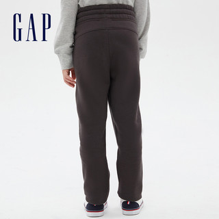 Gap男女童抓绒直筒运动卫裤  春季新款洋气童装裤子 炭灰色 130
