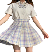 K.ZUNIFORM 葵子 星野 JK制服 女士短袖格裙领结3件套 S