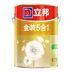 立邦 金装净味五合一乳胶漆 白漆5L