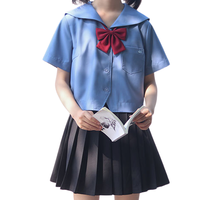 青花鱼的梦 JK制服 水手服 女士夏服上衣 札幌襟 深水 S