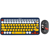 logitech 罗技 K380 无线键盘+PEBBLE 无线鼠标 无线键鼠套装 熊猫滚滚 蓝黑