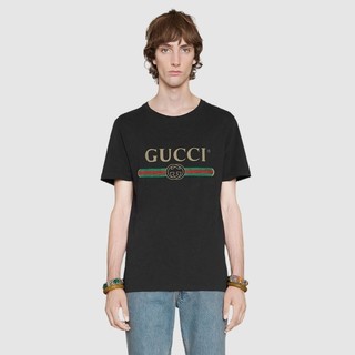 GUCCI 古驰 男女款圆领短袖T恤 440103 X3F05 1508 黑色 L