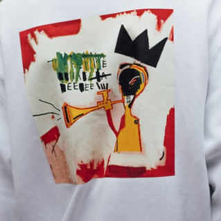 Dickies 帝客 Jean_Michel Basquiat联名 男女款连帽卫衣 DK008507 白色 00M