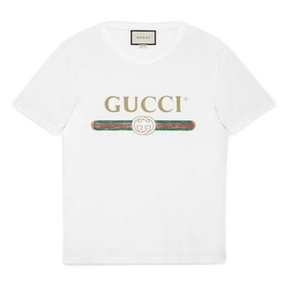 GUCCI 古驰 男女款圆领短袖T恤 440103 X3F05 9045 白色 L