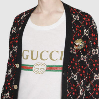 GUCCI 古驰 男女款圆领短袖T恤 440103 X3F05 9045 白色 XL