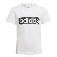 adidas 阿迪达斯 B G T2 男童T恤 GN1472 白/黑色 130cm