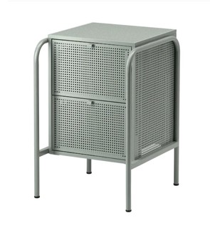 IKEA 宜家 NIKKEBY 尼克比 两斗抽屉柜 灰绿色 46x70 厘米