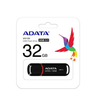 ADATA 威刚 UV150 USB 3.2 Gen1 U盘 黑色 32GB USB-A