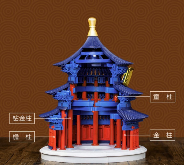 mi小米千年榫营造积木天坛纪念祈年殿彩色版
