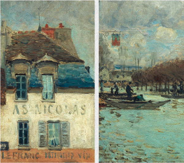 artron雅昌西斯莱马利港的洪水5671cm装饰画油画布