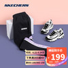 Skechers斯凯奇显瘦休闲串标运动裤女子针织长裤卫裤子潮 L420W267 0018碳黑 M