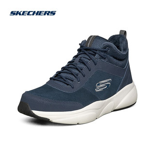 斯凯奇Skechers男鞋保暖短绒休闲靴运动鞋666064 海军蓝色NVY 42.0