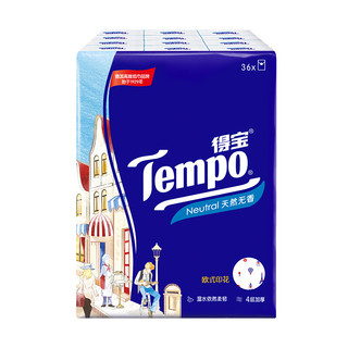 Tempo 得宝 欧洲风情 手帕纸 4层*7张*36包 天然无香