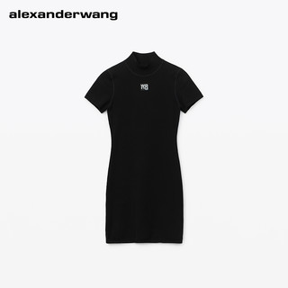 ALEXANDER WANG/亚历山大王 女士半高领徽标贴饰连衣裙黑色 XS