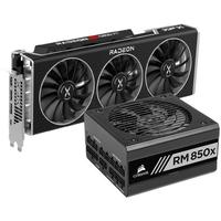 XFX 讯景 AMD Radeon RX 6800XT RDNA2海外版 显卡 16GB+海盗船 RM850X 80plus金牌认证 全模组ATX电源 850W 黑色