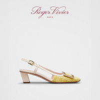 Roger Vivier2021夏季新品女鞋Belle Vivier金属方扣凉鞋高跟鞋 34