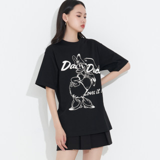MIGAINO 曼娅奴 迪士尼Daisy系列 女士圆领T恤 ML14RA616 黑色 XS
