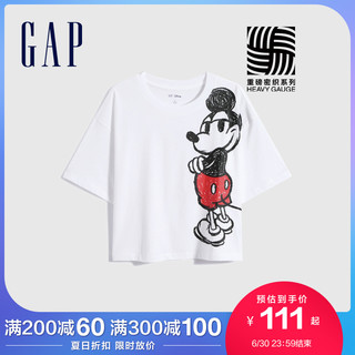 Gap女装纯棉短袖782773夏季2021新款短款印花T恤
