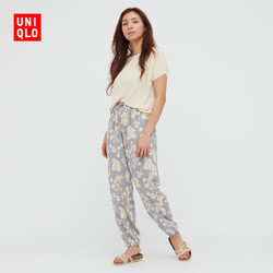 UNIQLO 优衣库 女装 花式松紧束脚裤(春夏 家居裤 印花 )441634