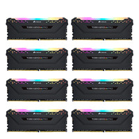 USCORSAIR 美商海盗船 复仇者RGB PRO系列 DDR4 3200MHz RGB 台式机内存 灯条 黑色 256GB 32GBx8 CMW256GX4M8E3200C16